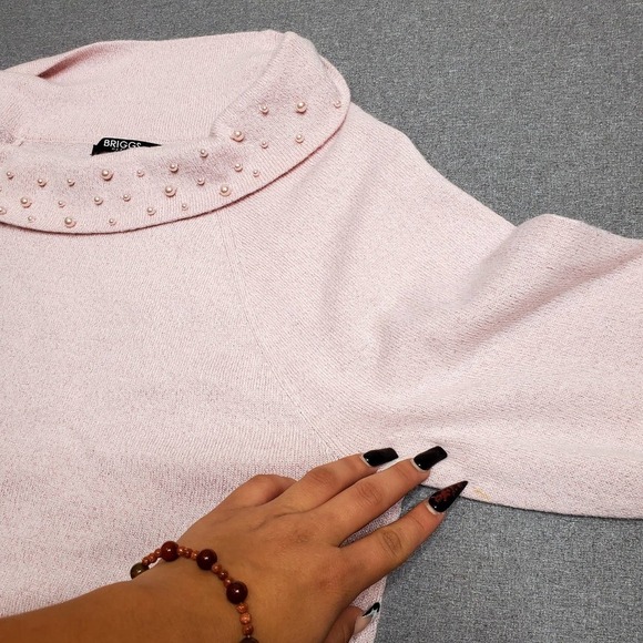 Briggs Pink Pearl Embellished Knit Sweater - Picture 4 of 8